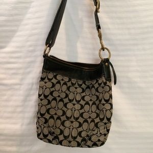 COACH Black Jacquard Shoulder Bag Purse